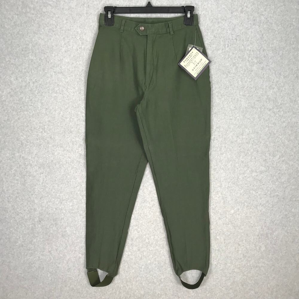 NEW Vintage Forenza Stirrup Pants Size 8 Petite Green Pleated Equestrian 90s 80s